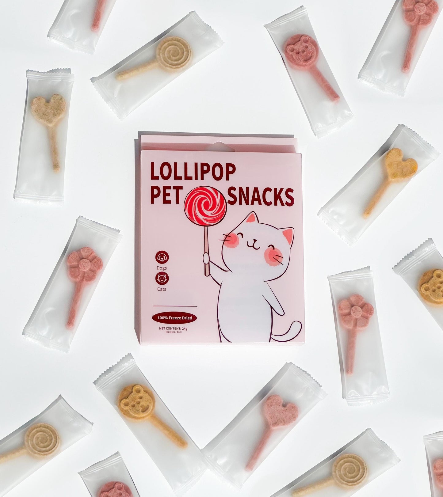 Freeze Dried Lollipops Pet Treats 8 pc