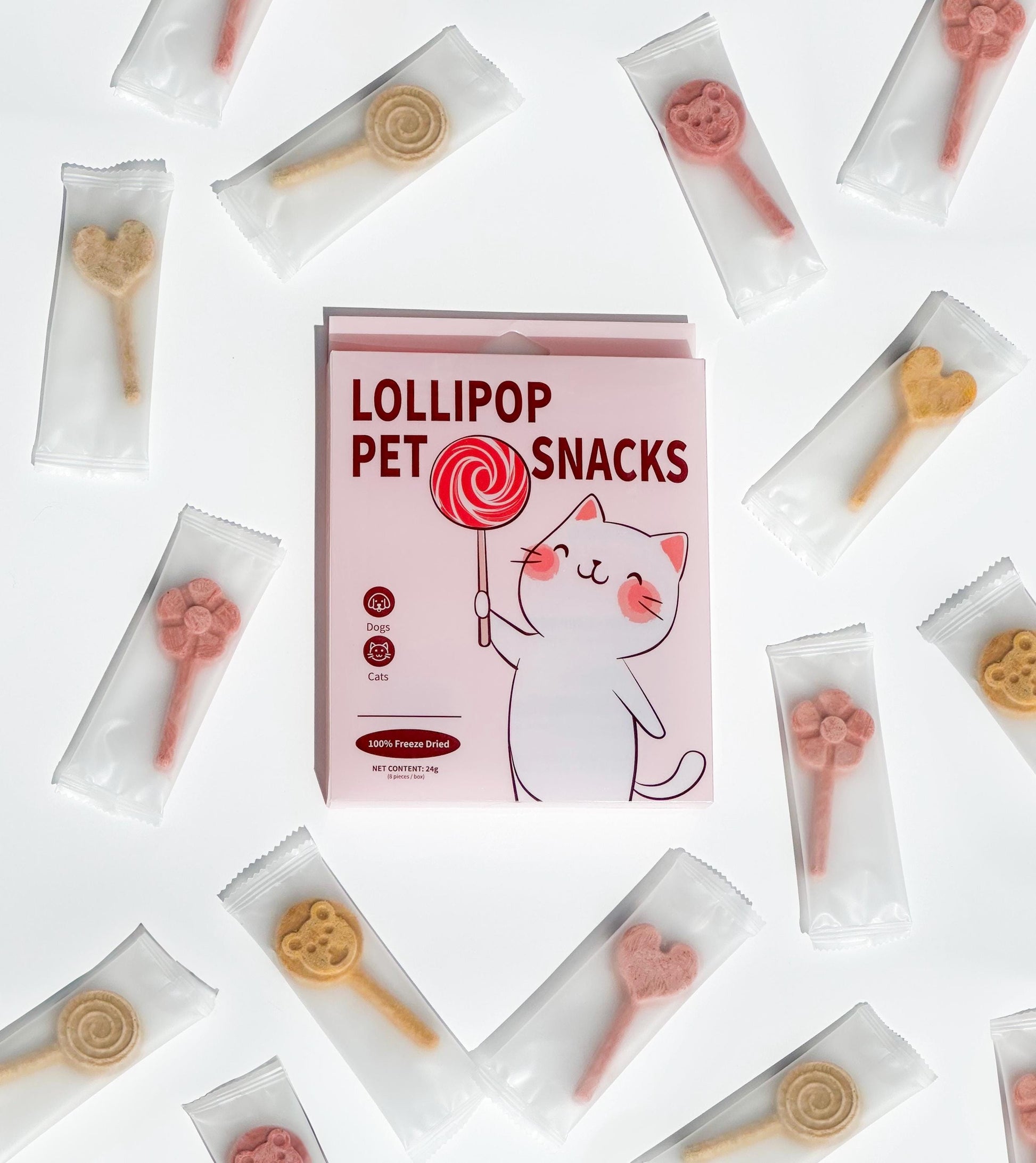 Freeze Dried Lollipops Pet Treats 8 pc